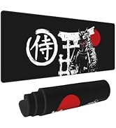 Japanese Samurai Red Sun Black Background Mouse Pad Long Extended XL Mousepad Desk Pad Gaming Pc ...