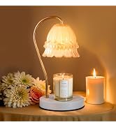 GEEZO Fragrance Candle Warmer Lamp with 2 Bulbs Electric Candle Warmer with Timer &amp; Dimmer for Ho...