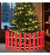 Christmas Tree Fence Decor - Quick Setup Decorative Guard Freestanding Circle Barrier for Indoor ...