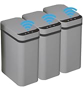 Yatmung 3 Pack - Small Trash Can with Lid for Bathroom 2.5 Gallon Automatic Trash Cans Touchless ...