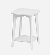 VASAGLE Side Table, Small Square End Table with Lower Shelf, Nightstand for Small Spaces, Living ...