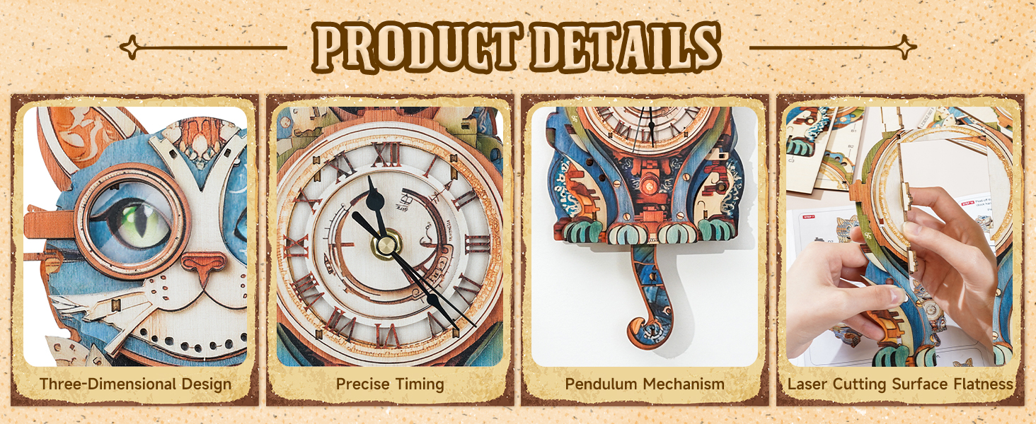 cat wall clock