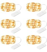 SINAMER 6 Pack Fairy Lights Battery Operated String Lights, 7ft 20 Led Mini Lights, Waterproof Si...