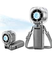 Sovrelon Handheld Portable Misting Fan with Ice Cooling - 6 Gear High Speed Rechargeable, Mini Co...