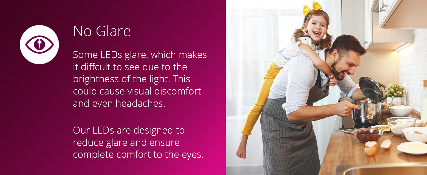 no glare under the counter lights for kitchen