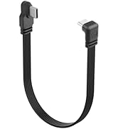 YACSEJAO 90 Degree USB C to USB C Cable,Right Angle USB C 2.0 Flat Data Cable 15cm/0.5ft Type C M...