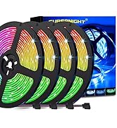 SUPERNIGHT 131.2FT Led Light Strips, 4 Rolls of 32.8FT 5050 300 Led Strip RGB, Color Changing Led...