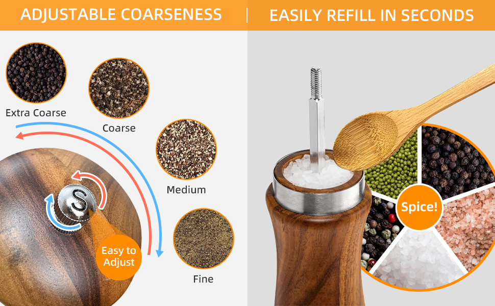 Pepper ginder and salt mill