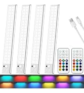 12inch RGB Under Cabinet Light Wireless,96-LED Motion Sensor Shelf Lights | 96-LED Wireless, 2200...