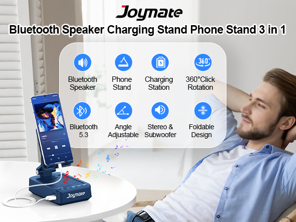 Phone stand with Bluetooth speaker