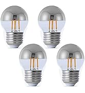4W Half Chrome Light Bulbs Dimmable G45, Silver Tipped Mirror Retro Decorative LED Edison Bulb E2...