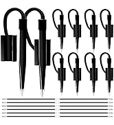Performore 12 Pack of 5 inch Secure Counter Pens, Black with Plastic Secure Cord Attached To Adhe...