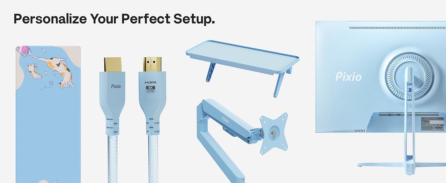 Pixio PX278 Wave Blue 27 inch 180Hz Refresh Rate Quad HD 1440p Resolution Fast IPS Panel 1ms GTG Res...