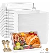 Ocmoiy 25 Pack Large Charcuterie Boxes with Clear Lids 7x5 inches Bakery Boxes with Window, Dispo...
