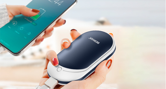 rechargeable hand warmer with battery powered hand size warmer for winter