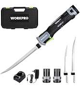WORKPRO 12V Cordless Electric Fillet Knife with 8'' and 10'' Razor-Sharp Blades, Cordless Fillet ...