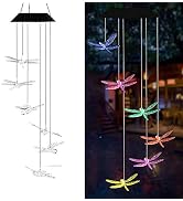 AVEKI Solar Wind Chimes Outdoor, Color-Changing Solar Mobile Wind Chime Waterproof Solar Powered ...