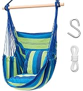 Garpans Hammock Chair with 2 Cushions Hanging Rope Swing Hammock Swing Chair Hanging Swing Chair ...