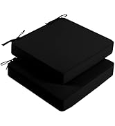 downluxe Outdoor Chair Cushions for Patio Furniture, Waterproof Square Corner Memory Foam Patio C...