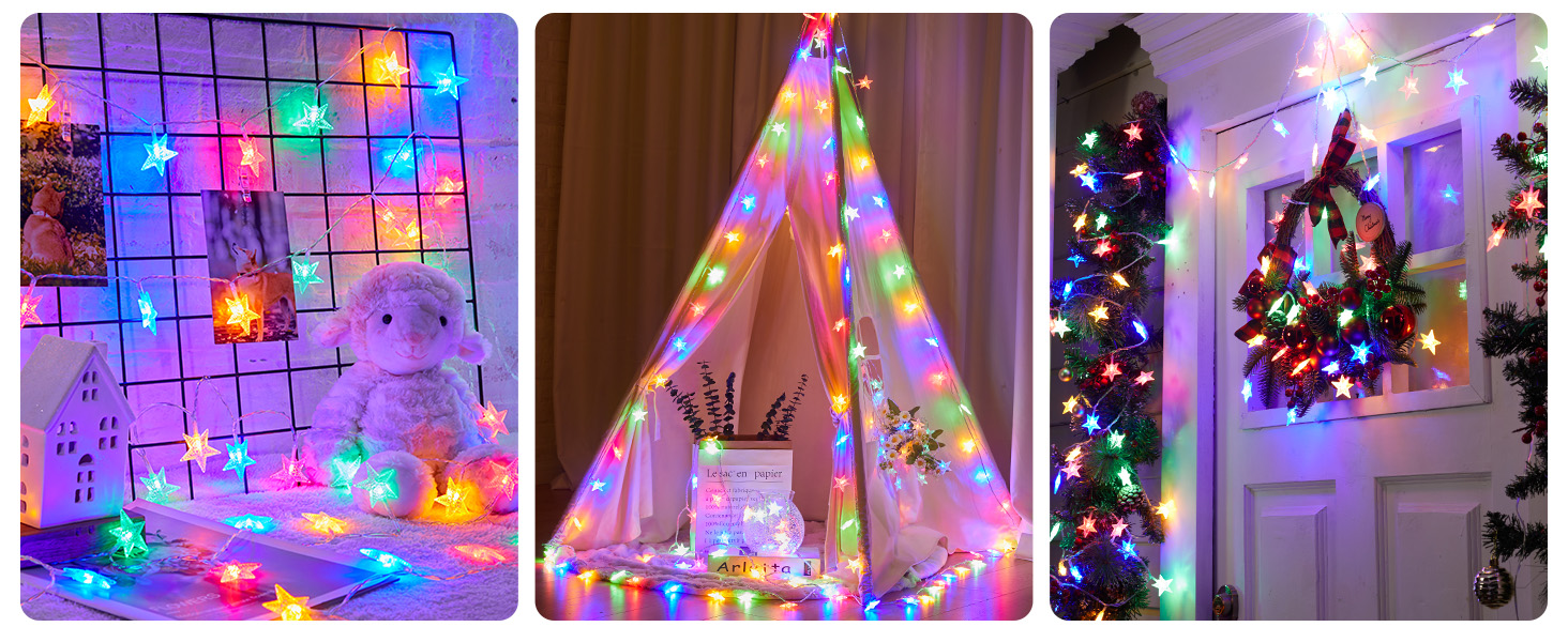 Battery Star String Lights White