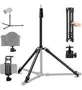 K&F CONCEPT Light Stand, 2.6m/8.5FT Aluminum Light Stand Tripod with Ball Head & Phone Tablet Hol...