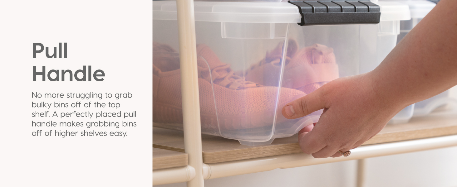 Pull Handle for easy bin retrieval.