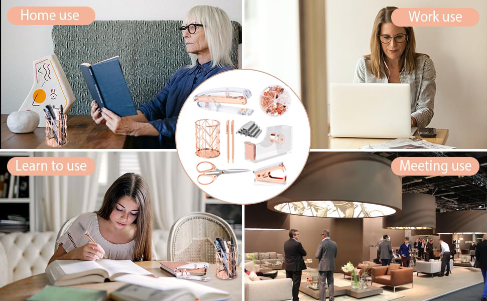 Rose Gold Desk Accessories