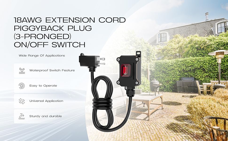 Inline Cord Switch with 4ft 18AWG