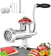 Huanyu Meat Grinder Manual Stainless Steel Meat Mincer Sausage Stuffer Filler Handheld Meat Gindi...