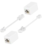 Awishwell Phone Jack to Ethernet Adapter, RJ45 to RJ11 Adapter 2 Pack, Phone Line to Ethernet Ada...