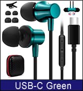 USB C Wired Headphones for iPhone 16 15 Galaxy Z Flip 6 Fold 5, USB Type C Earbuds Magnetic Noise...