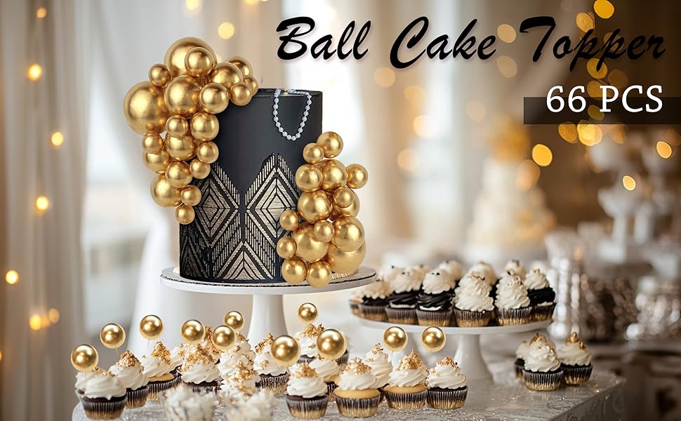 Gold Ball Cake topper