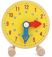 SALALIS Toddler Teaching Clock - Wooden Number Clock Model for Telling Time &amp; Learning, Kindergar...
