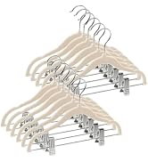Home-it Non-Slip Velvet Clothes Hangers with Clips for Baby and Kids 12 Pack - Ivory Baby Clothes...
