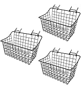 LIGHT DUST 3-Pack Pegboard Baskets with Hooks, Pegboard Wall Organizer Hooks Assortment, Pegboard...