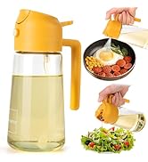 2-in-1 Oil Sprayer and Dispenser, with Glass Olive Oil Bottle for Cooking, and Make it into Air F...