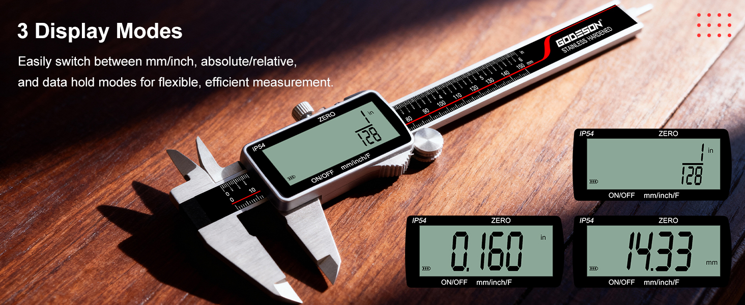 digital caliper measuring tool 3 modes