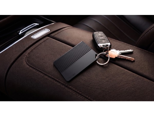 Smart tracker card with device and family location sharing for keys, wallets, and vehicles