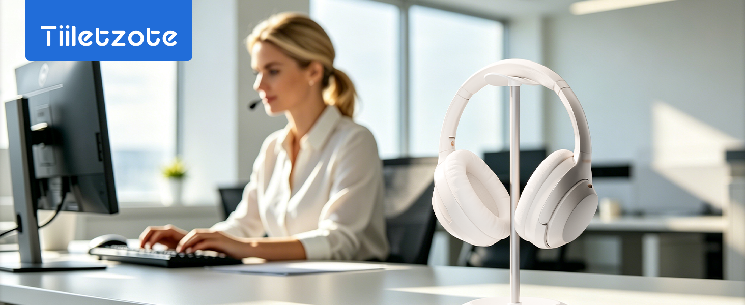 white headphone stand