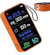 AIRNERGY 7-in-1 Portable Oxygen Detector,with CO,Carbon Monoxide,O2,Temperature,Humidity
