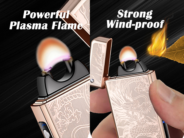 GADATOP Dragon Lighter, Arc Plasma Flame Lighter USB Rechargeable Windproof Electric Lighter Candle