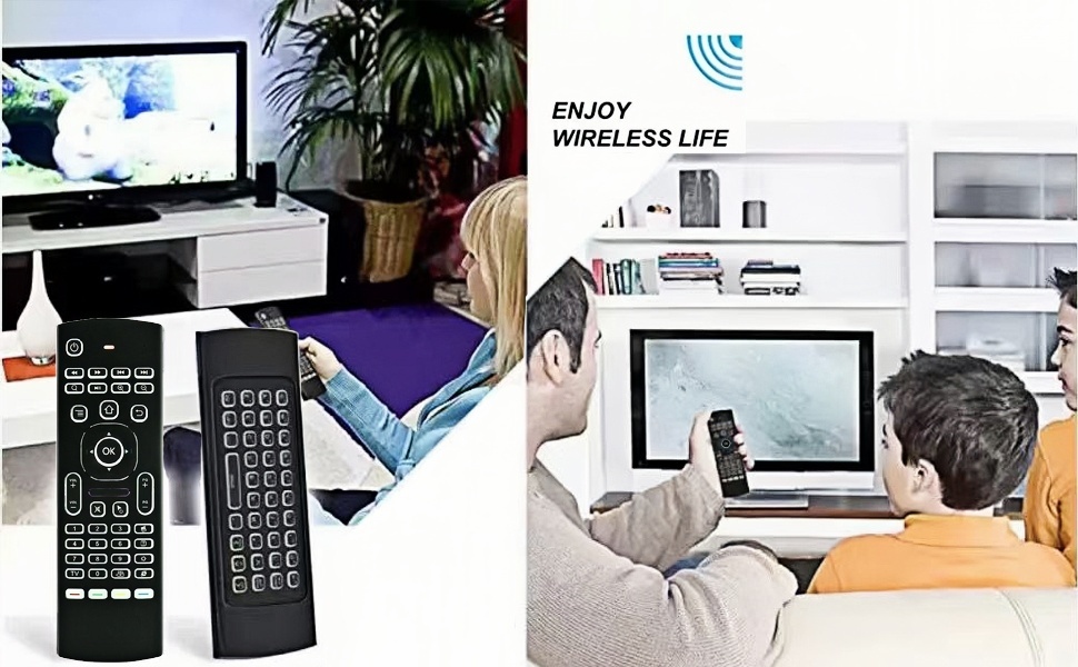 7 Color Backlit LED MX3 Pro Mini Keyboard Fly Remote Mouse,