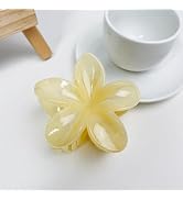 Creamy Yellow Hawaiian Flower Claw, Preppy Flower, Plumeria Clip, Hibiscus Claw for Women, Large ...