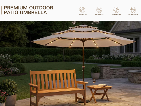patio umbrella with light led