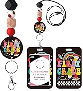 Obookey Teacher Lanyards for ID Badges - Teacher Lanyard with ID Holder, First Grade Cute Pencil ...