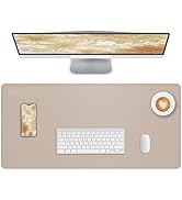 NUOYOU Leather Desk Mouse Pad Protector, Stitched Locking Edge Non-Slip Desk Mat Laptop Desk Pad ...