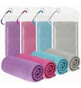 ExTowel Excellent Cooling Towel 4 Pack 40"x12", Instant Cold Gym Towel for Men Women, Soft Sports...