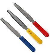 Tosnail 3-Pack Tapered Guitar Nut Files, Double Edge Nut Slotting File Set, Fret Crowning File, R...