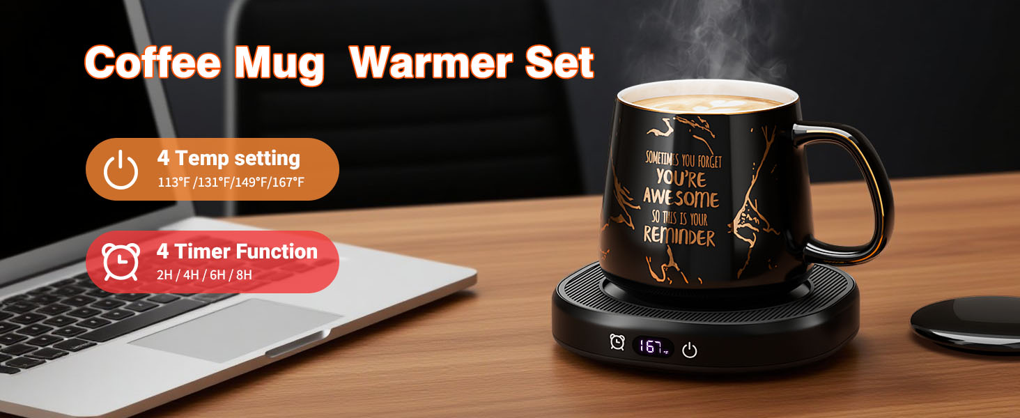 awesome mug coffee mug warmer set