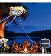 Toodour Solar Camping Lights, 2.9Ft 174 LED Kite Butterfly Lights with 8 Modes, Waterproof Warm W...